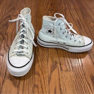 Converse High Top Platform Sneaker - Light Mint - size 7